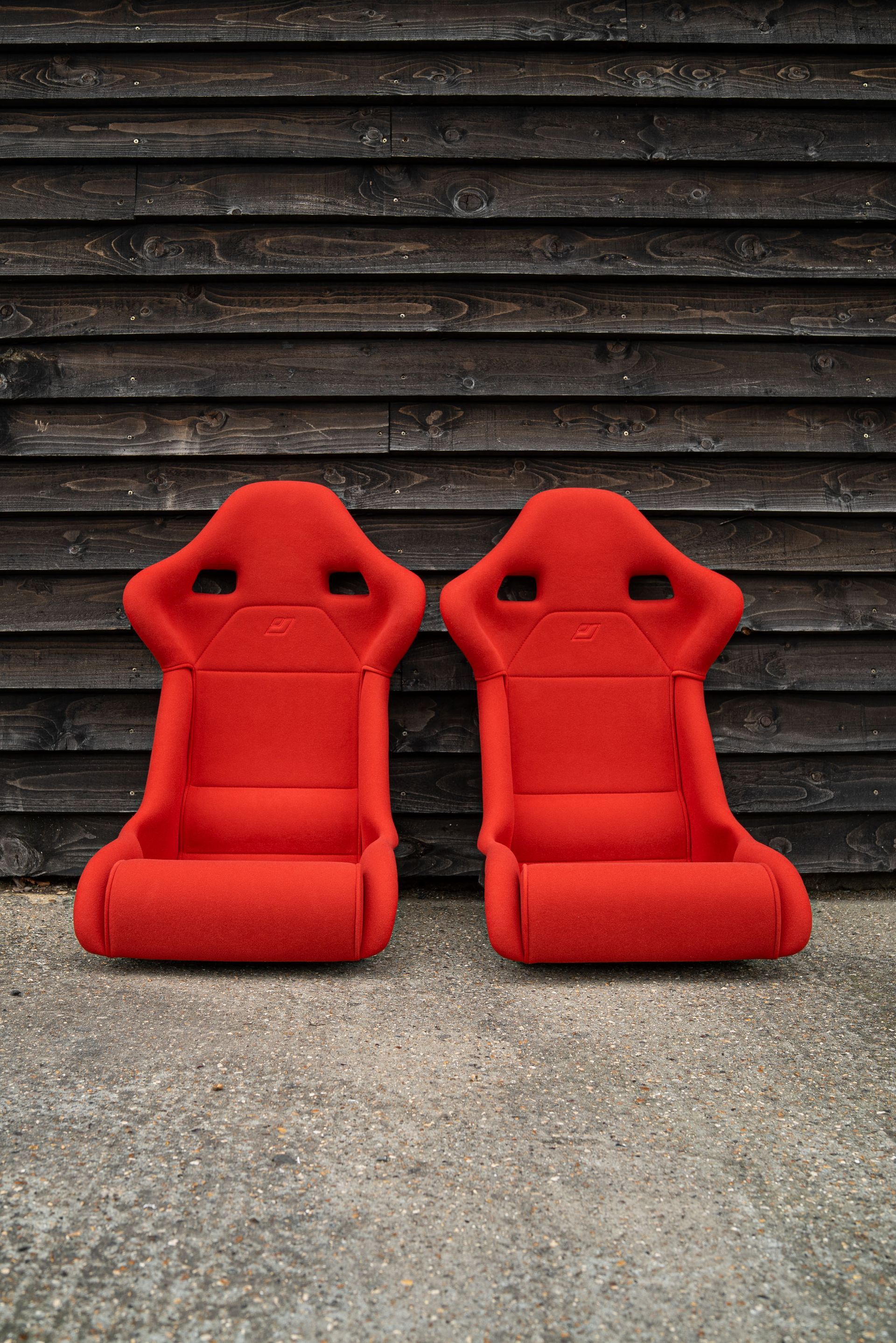 Ferrari f40 racing seat seats retrim nomex red cloth d:class auto automotive restoration reupholster pair surrey