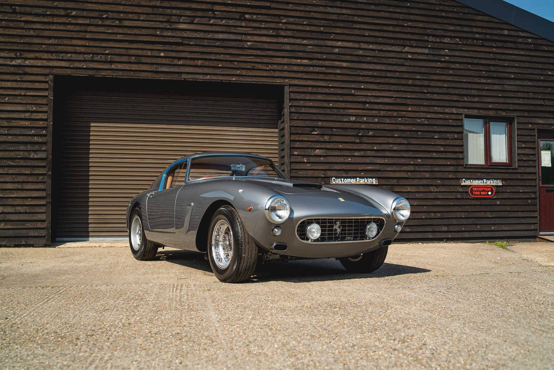 ferrari gto engineering 250 swb short wheel base retrim tan silver grey leather dclass d:class nappa