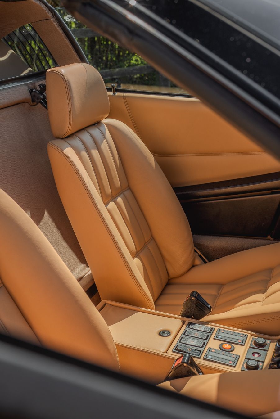 Ferrari 328 GTS interior retrim repairs leather seats sseat carpet targa open air convertible vehicle upholstery trim recover tan beige d:class dclass auto automotive