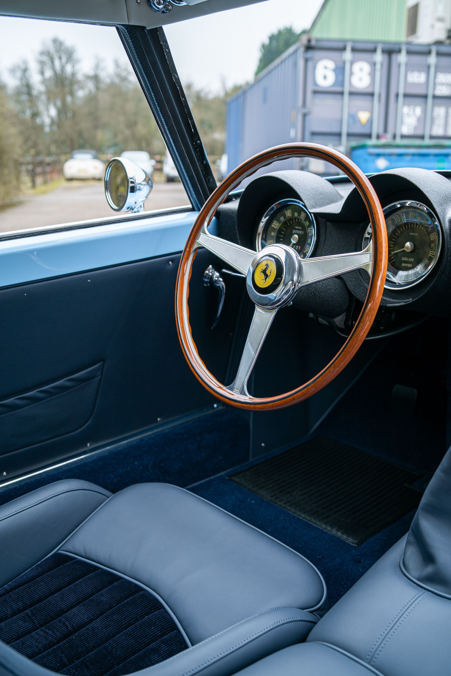 Ferrari SWB 250 GTO Engineering restoration interior full retrim leather corduroy nappa blue d:class automotive