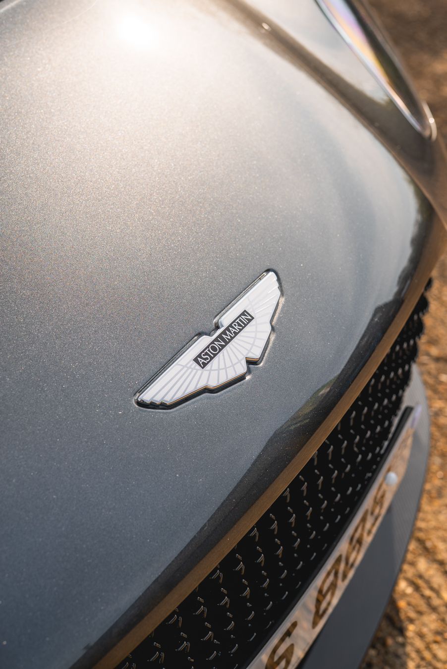 aston martin DBS 770 ultimate grey metallic grey front badge logo emblem silver dclass d:class