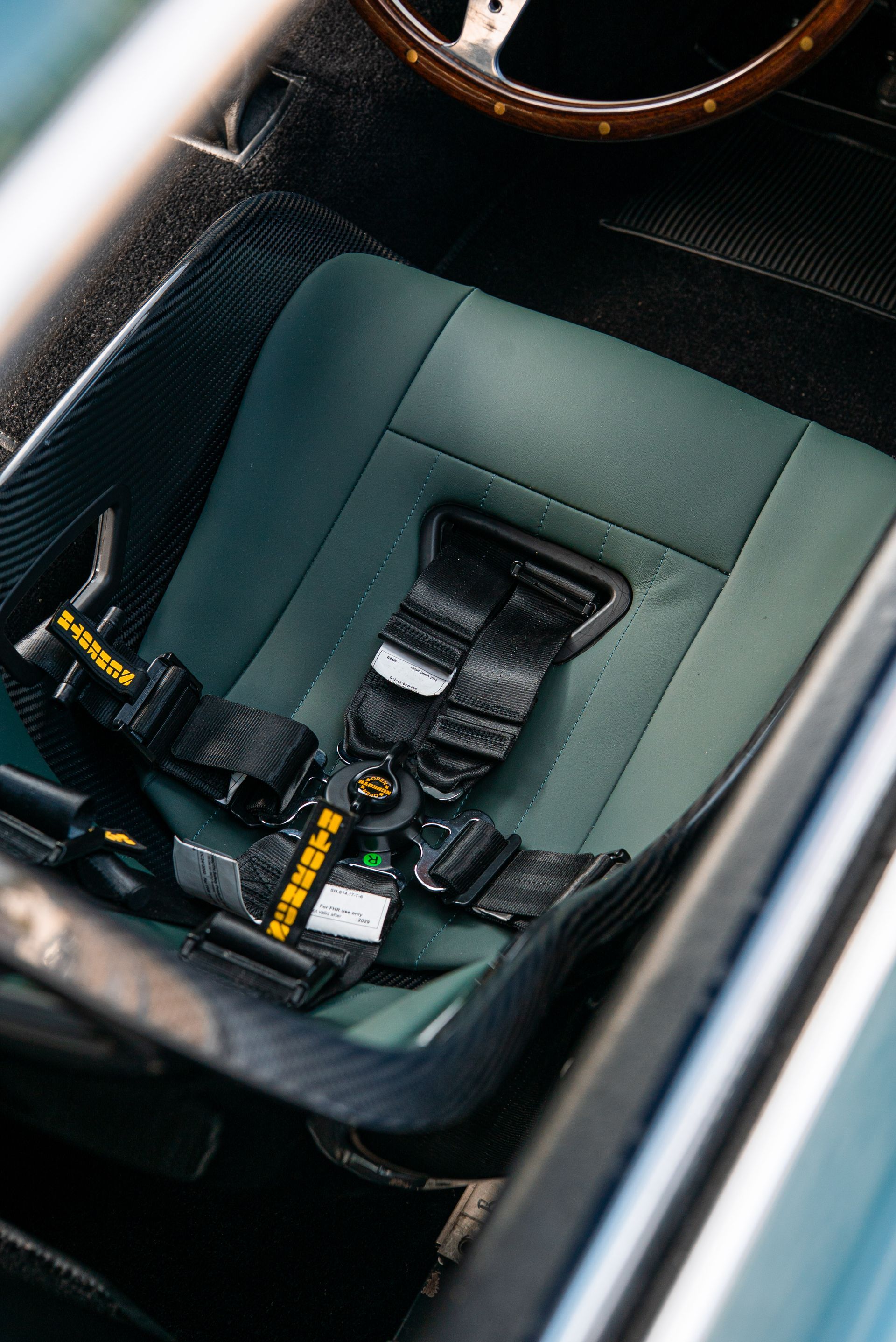 Aston Martin DB4 GT 18 green tillett racing race seat d:class leather pads customised interior green nappa