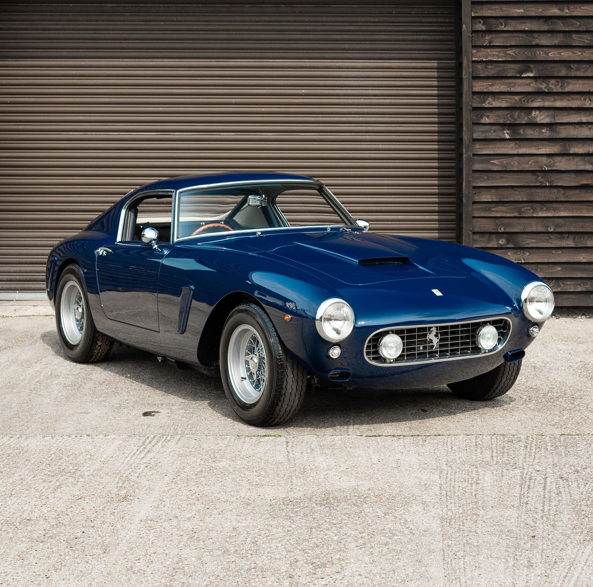 ferrari swb gto engineering d:class automotive interior restoration retrim  trim trimming blue leather corduroy swb 250 seat seats