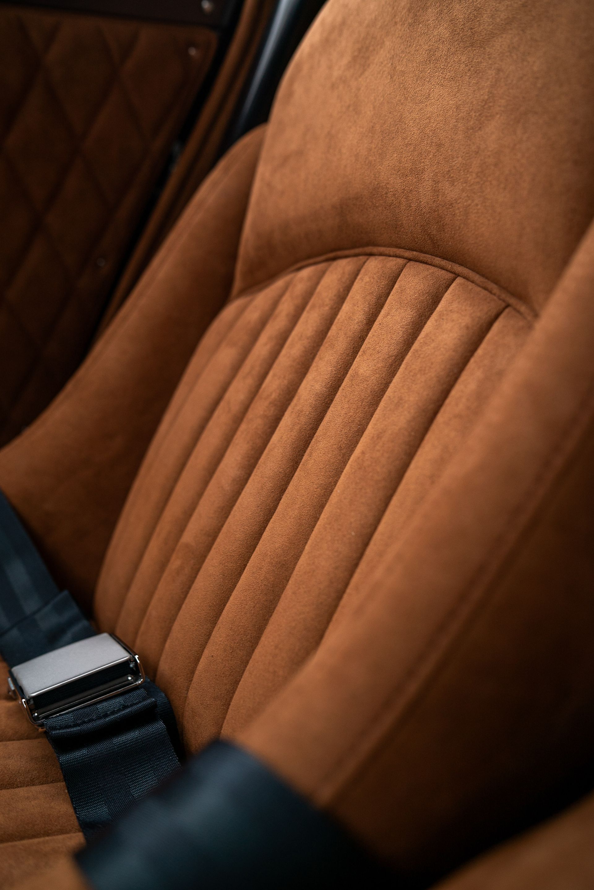 d:class interior retrim upholstery reupholstered retrimmed restoration gto swb 250 alcantara quilting tan custom customised bespoke fabrication fabricated seats carpet roll cage beige boyriven engineering best near me local surrey trimshop