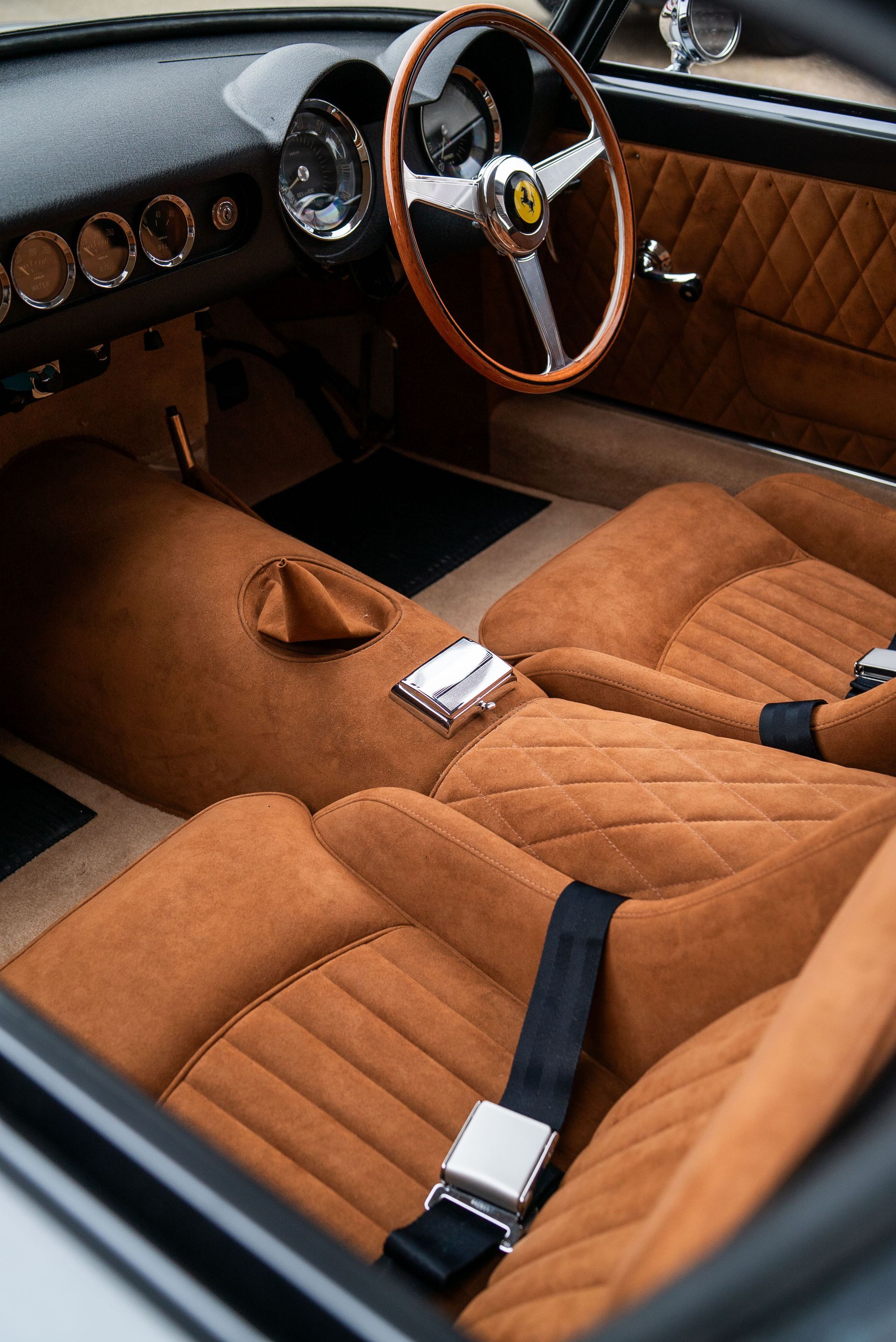 d:class interior retrim upholstery reupholstered retrimmed restoration gto swb 250 alcantara quilting tan custom customised bespoke fabrication fabricated seats carpet roll cage beige boyriven engineering best near me local surrey trimshop