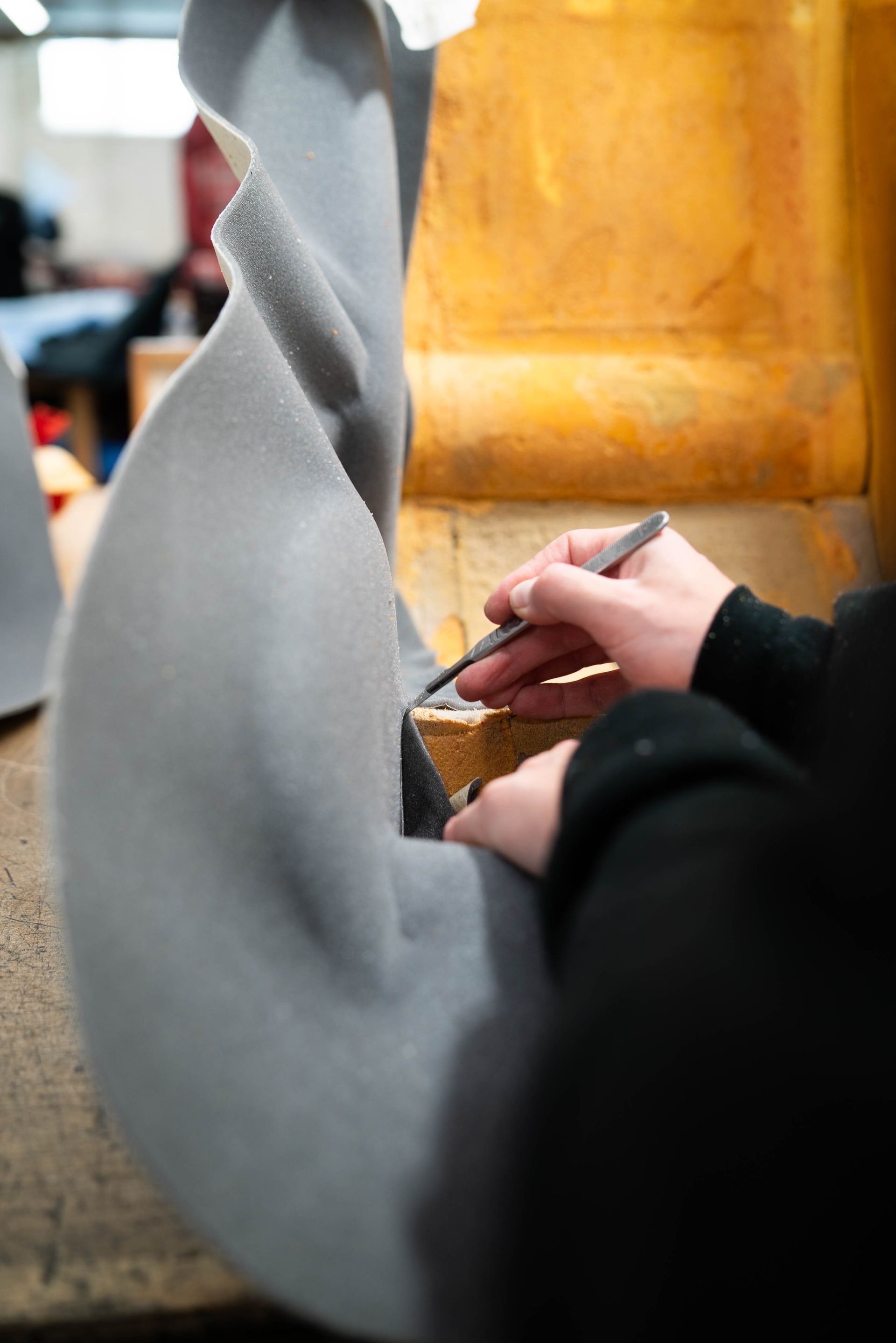 Ferrari f40 blue nomex full interior retrim restoration super car cars DK Engineering d:class auto automotive respray paint seats seat