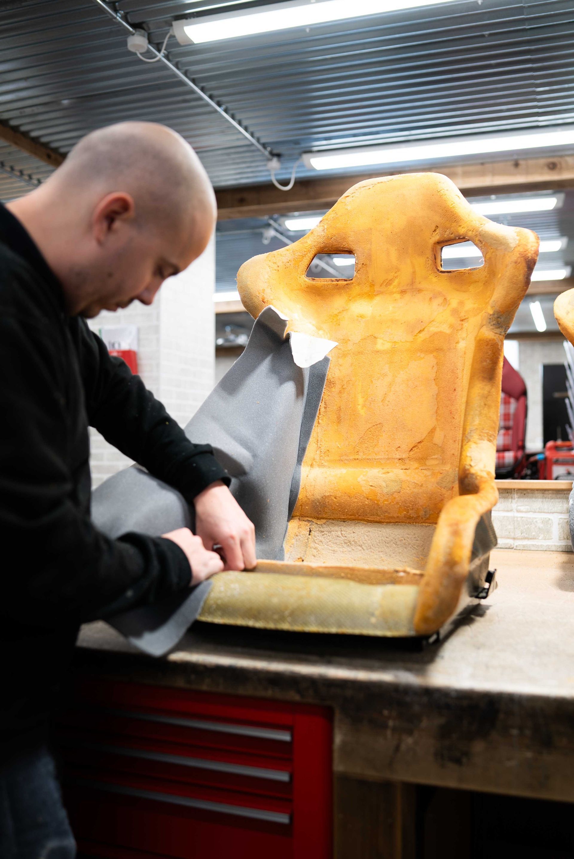 Ferrari f40 blue nomex full interior retrim restoration super car cars DK Engineering d:class auto automotive respray paint seats seat