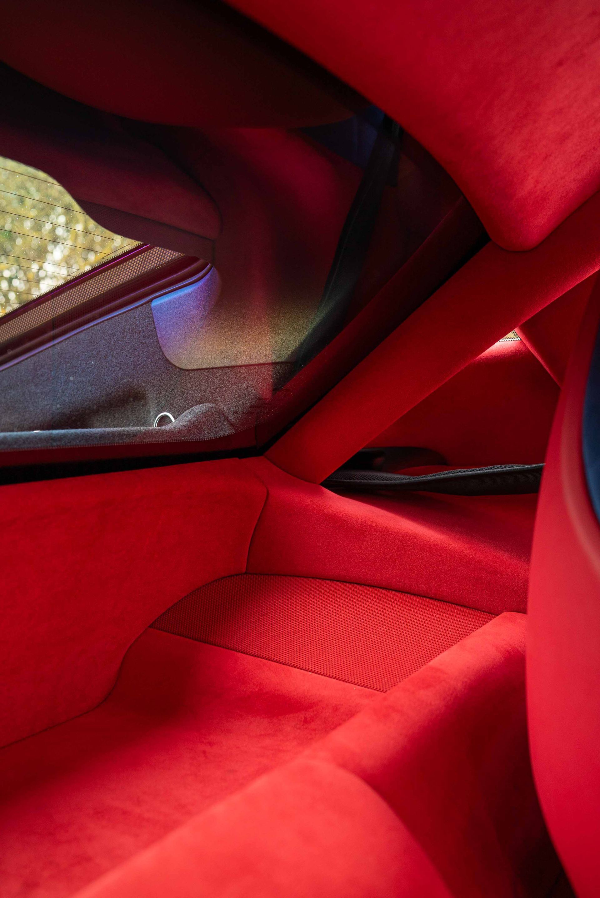 lexus LFA interior retrim d:class automotive auto OEM Alcantara original factory stitching black red blue