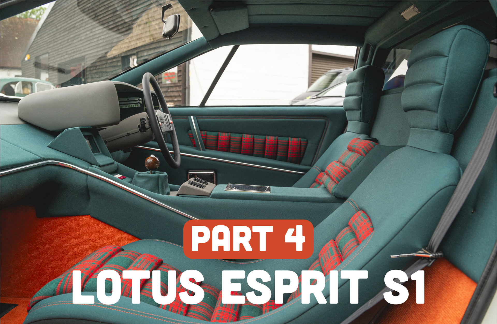 Lotus esprit s1 interior retrim restoration tartan bond james 007 seats d:class dclass upholstery