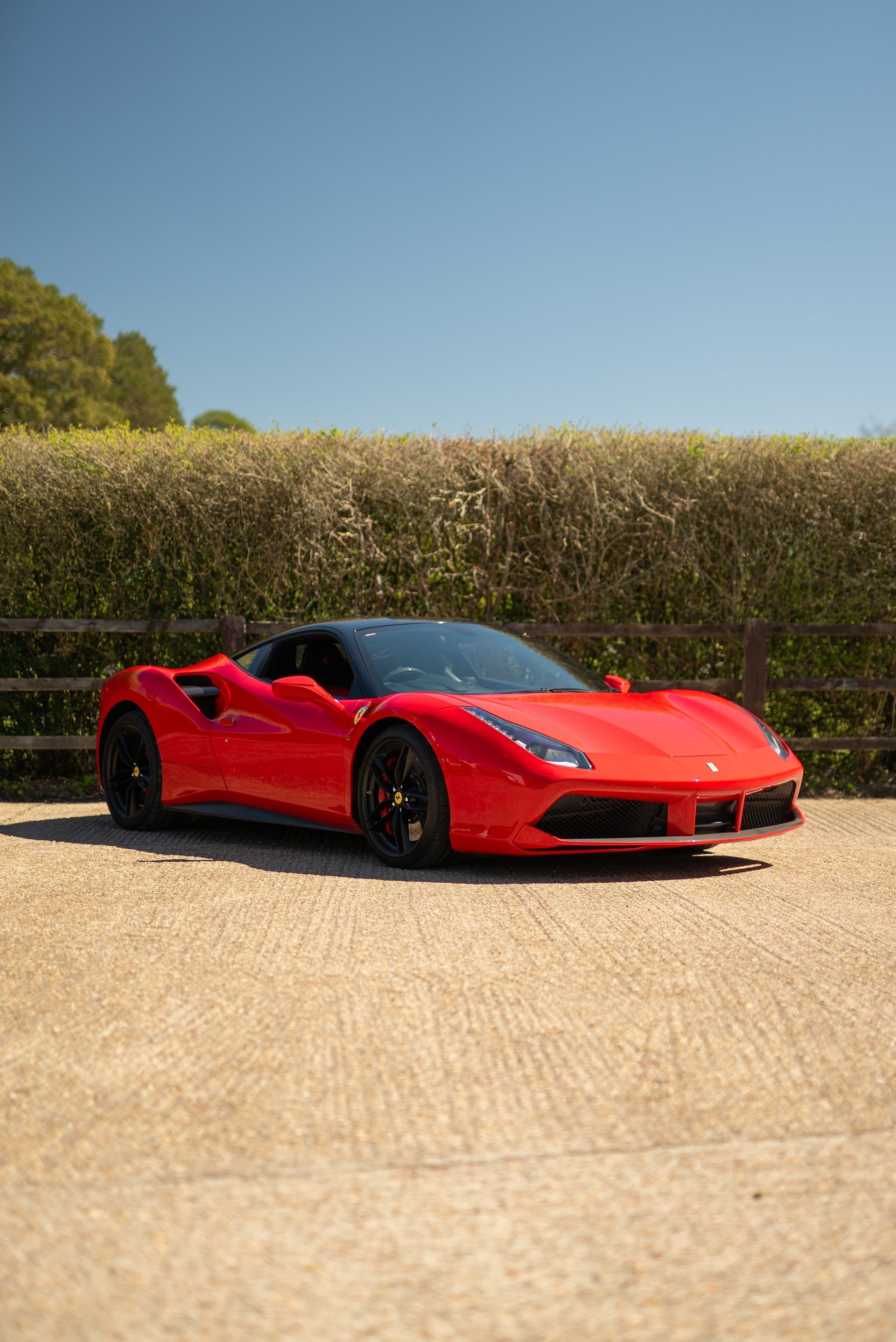 red ferrari 488 gtb seering wheel retrim black nappa leather red stitching d:class dclass oem