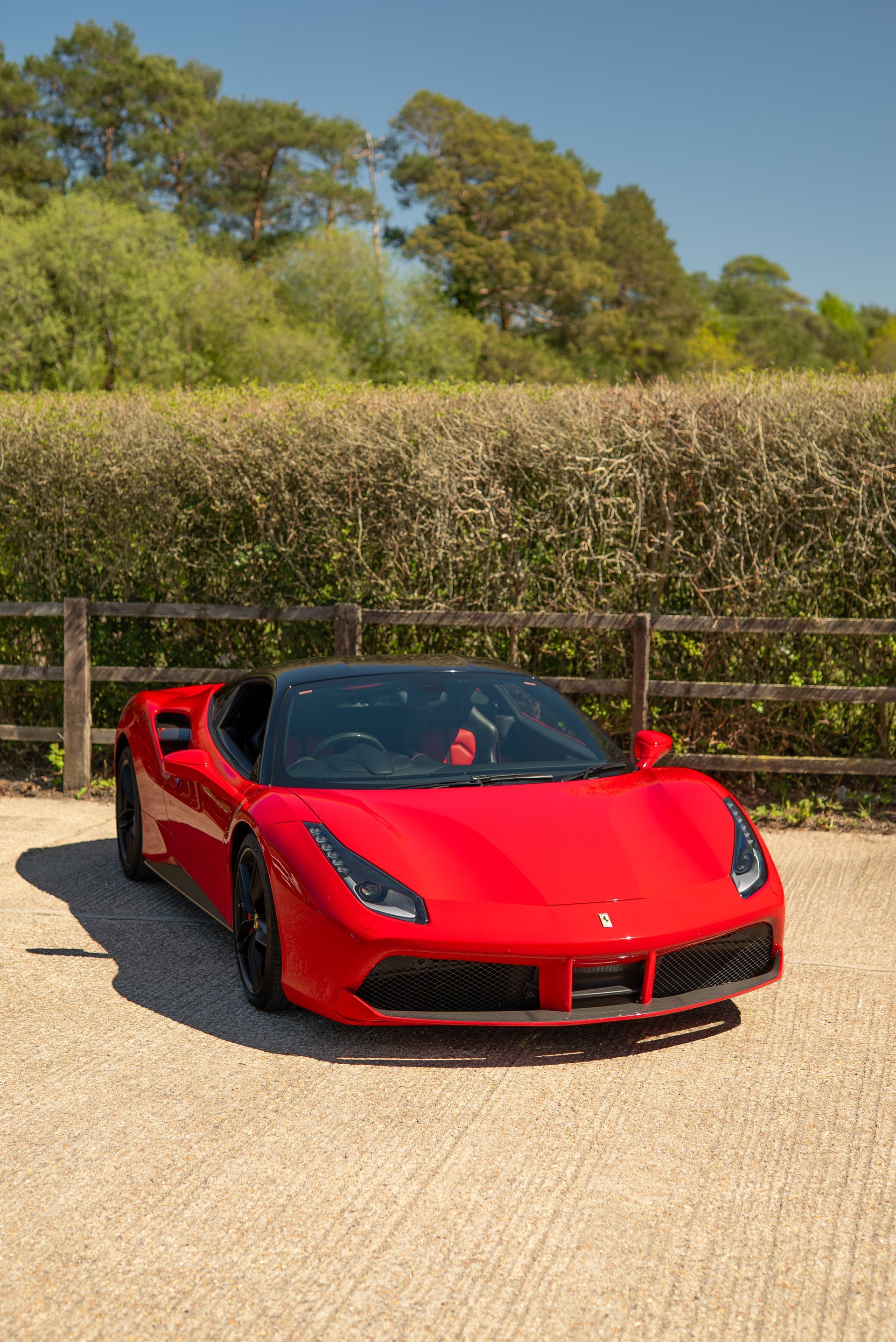 red ferrari 488 gtb seering wheel retrim black nappa leather red stitching d:class dclass oem