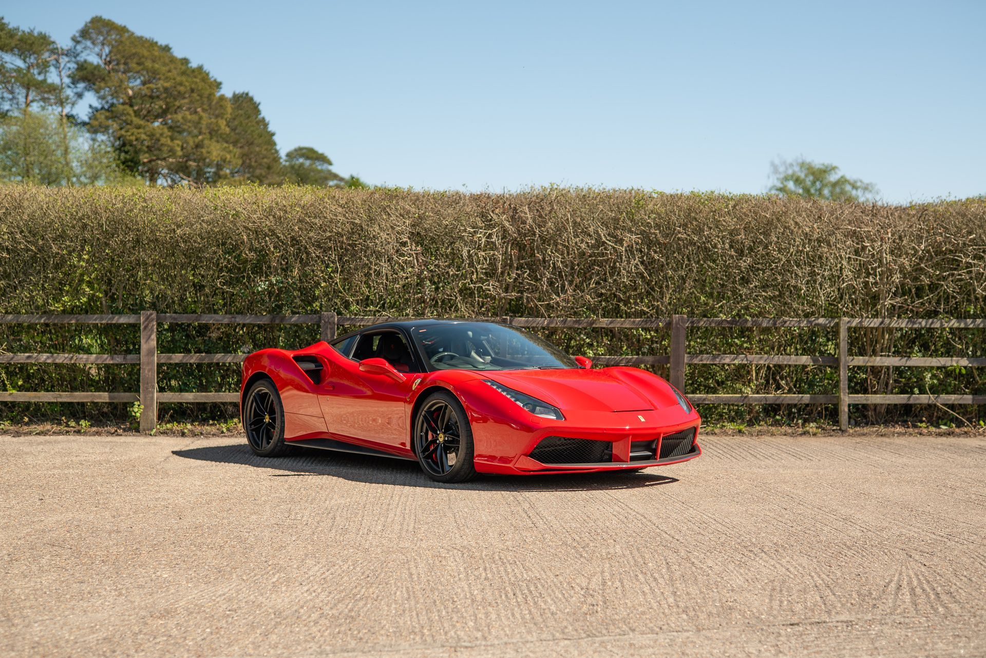 red ferrari 488 gtb seering wheel retrim black nappa leather red stitching d:class dclass oem