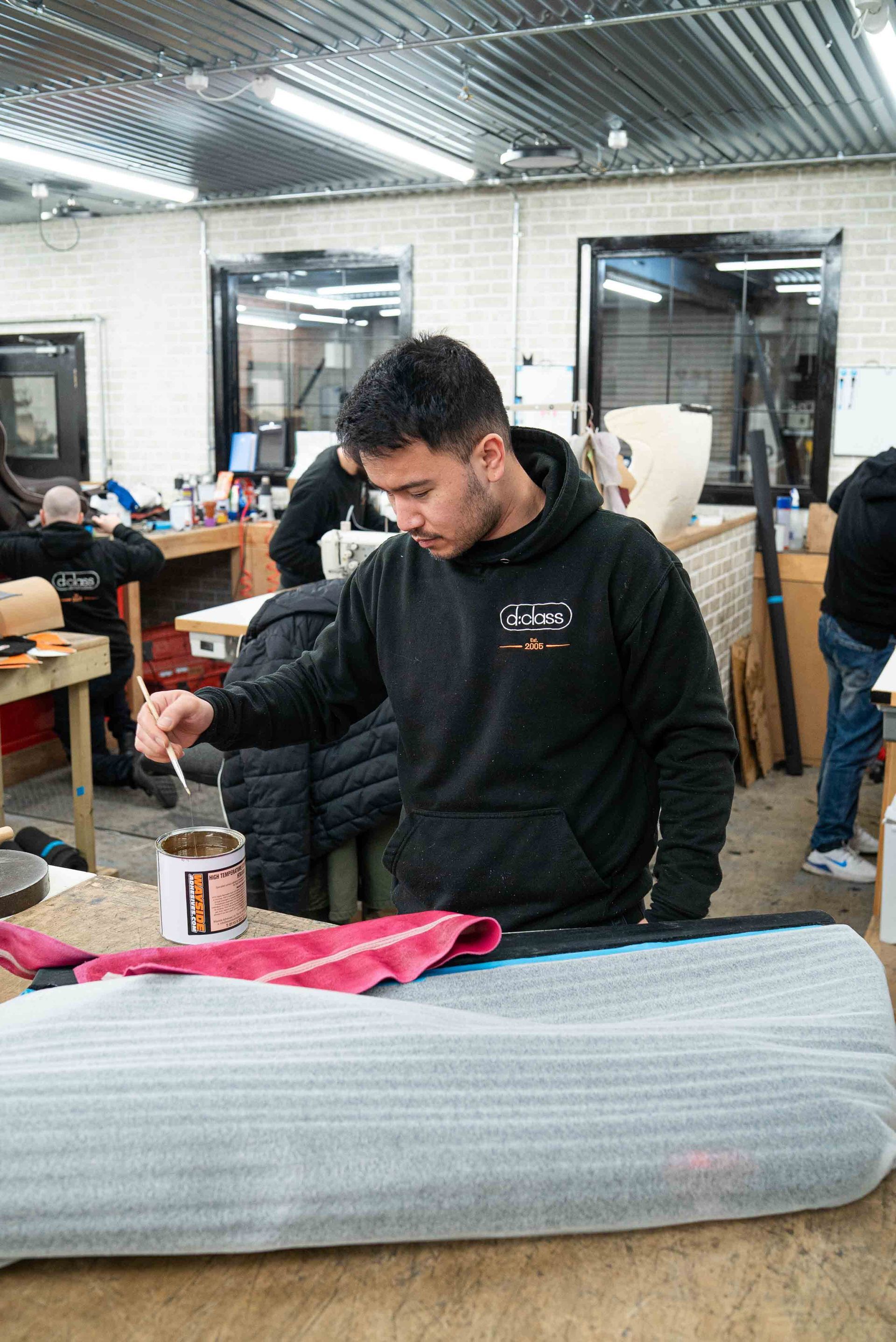 porsche spyder RS 718 interior retrim customisation custom customised pink alcantara dashboard seats