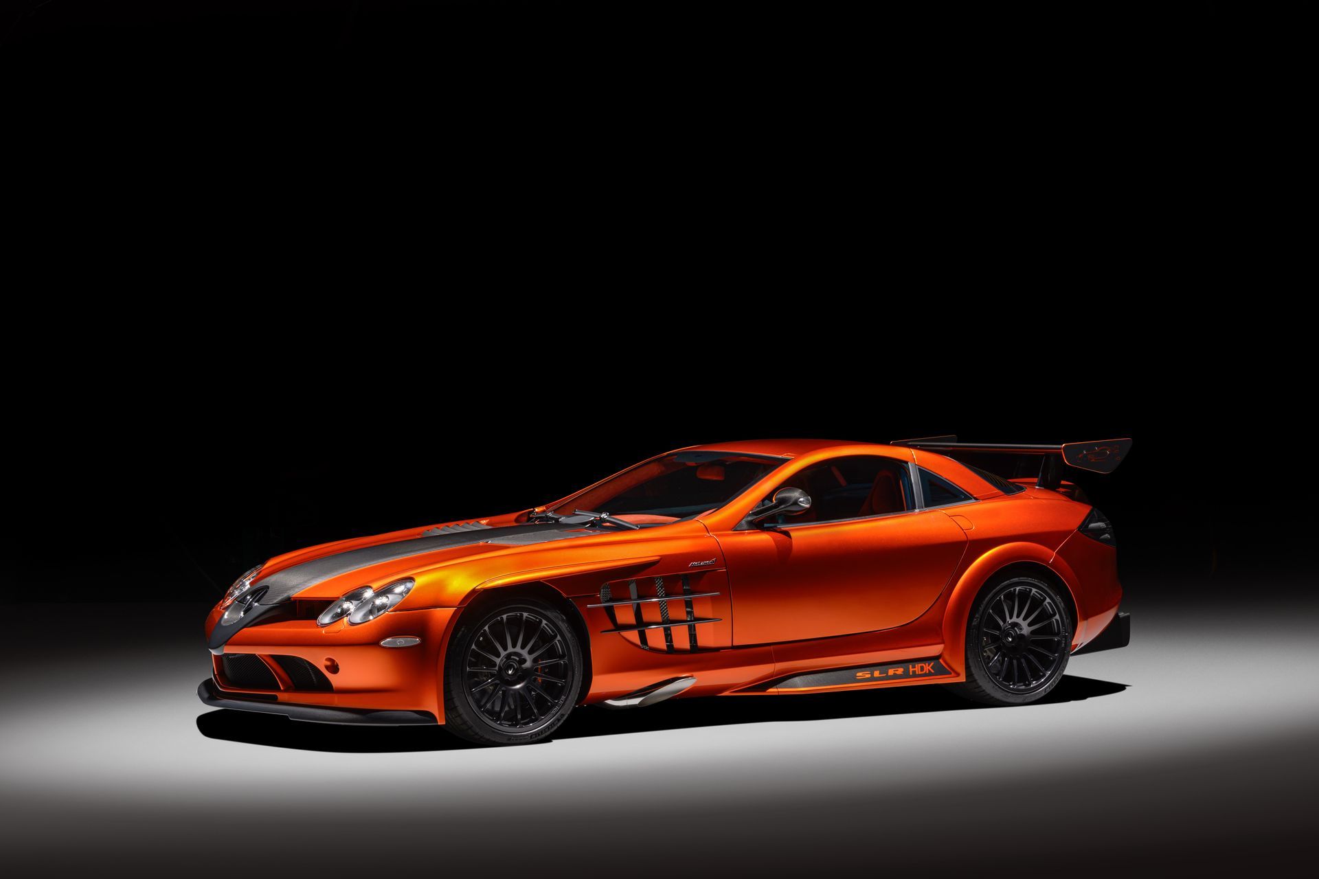 mclaren slr hdk mso volcano orange project d:class automotive retrim laser interior retrim SEMA 2024 Alcantara