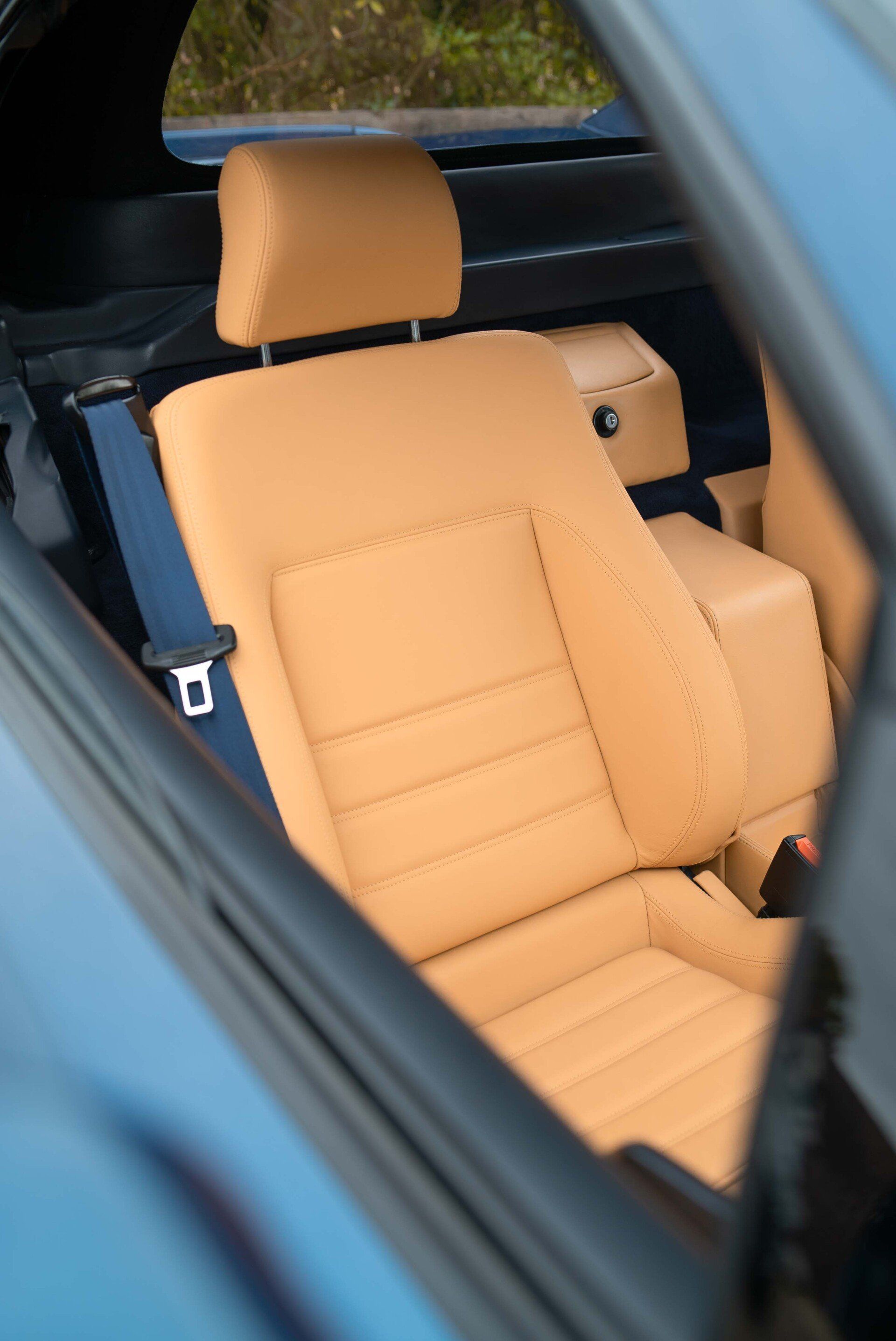 Ferrari F355 Spider Full interior retrim d:class auto tan blue nappa leather reupholstered upholstery trim restoration surrey bespoke seats hood carpet
