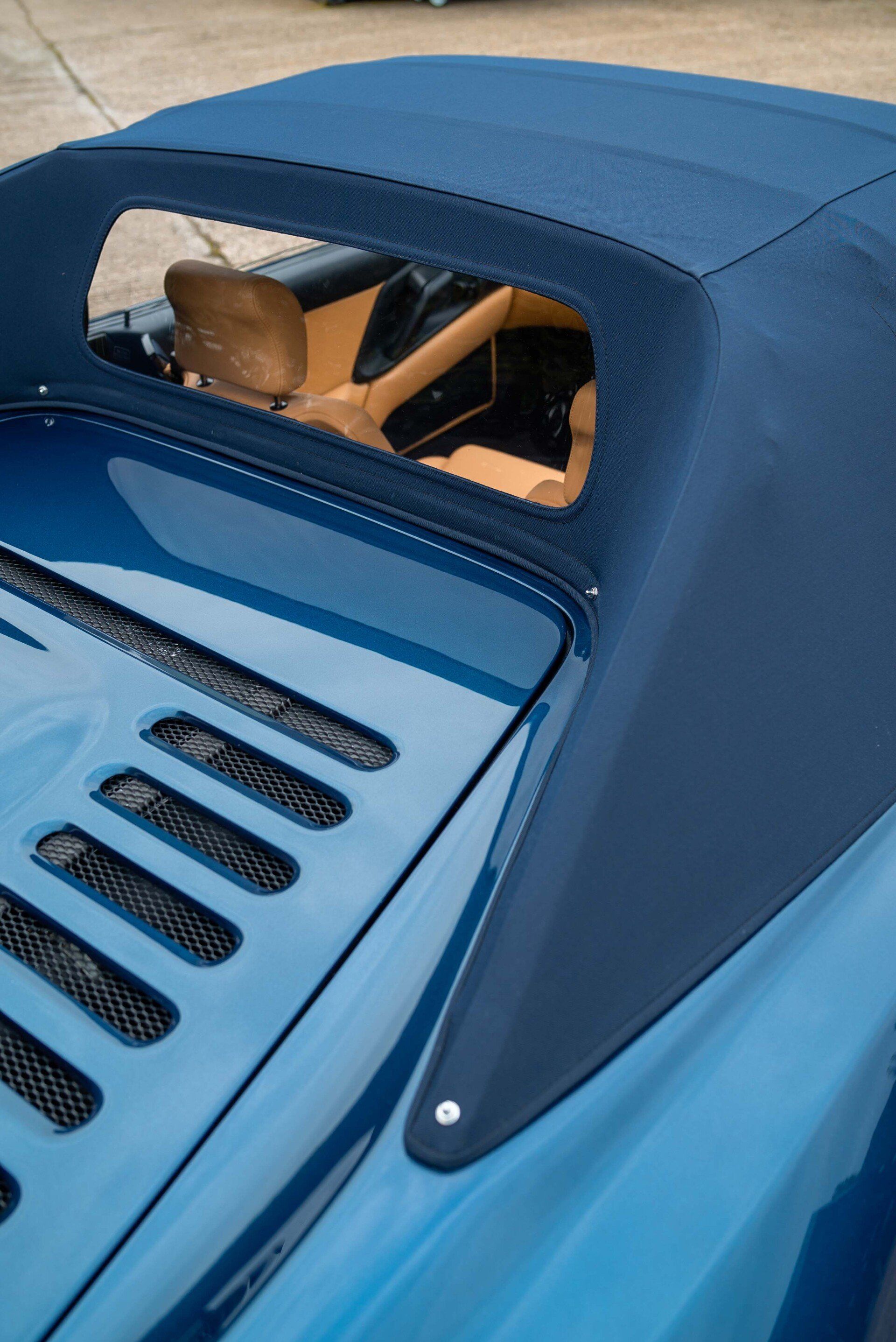 Ferrari F355 Spider Full interior retrim d:class auto tan blue nappa leather reupholstered upholstery trim restoration surrey bespoke seats hood carpet