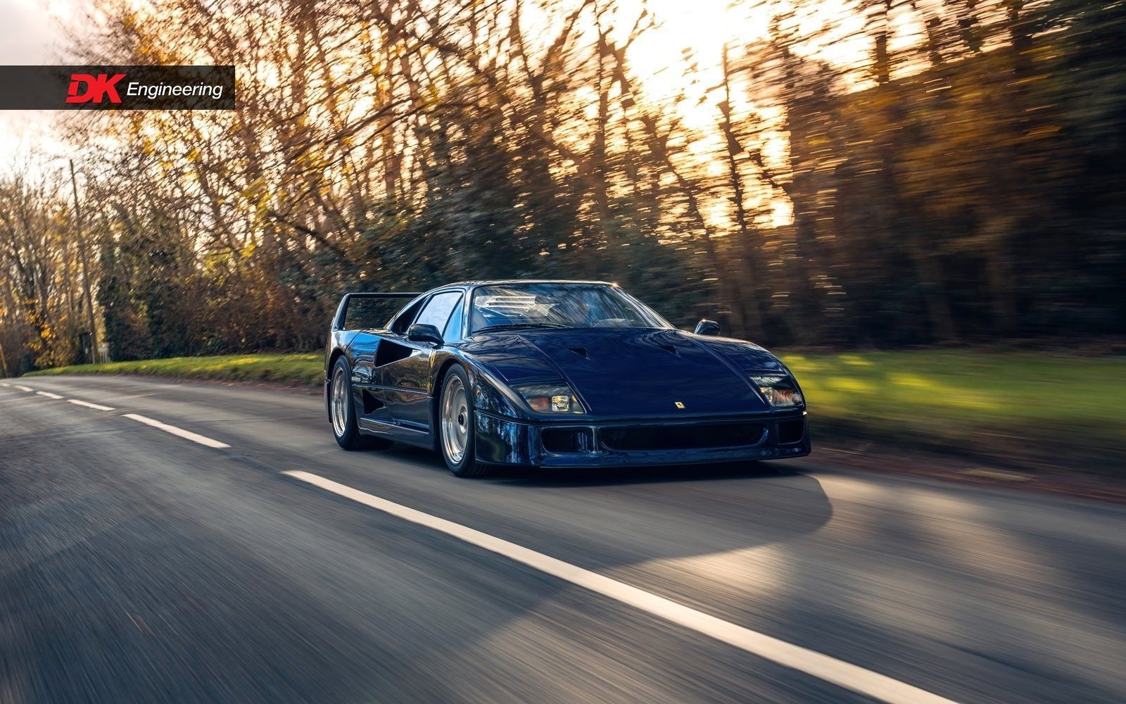 Ferrari f40 blue interior retrim restoration DK Engineering d:class automotive nomex blu santorini seat seats