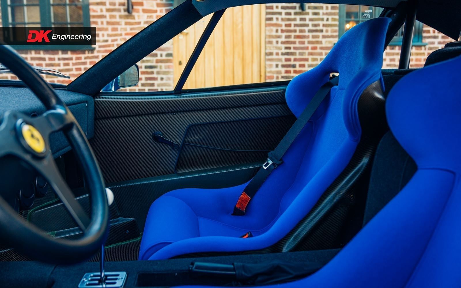 Ferrari f40 blue nomex full interior retrim restoration super car cars DK Engineering d:class auto automotive respray paint seats seat