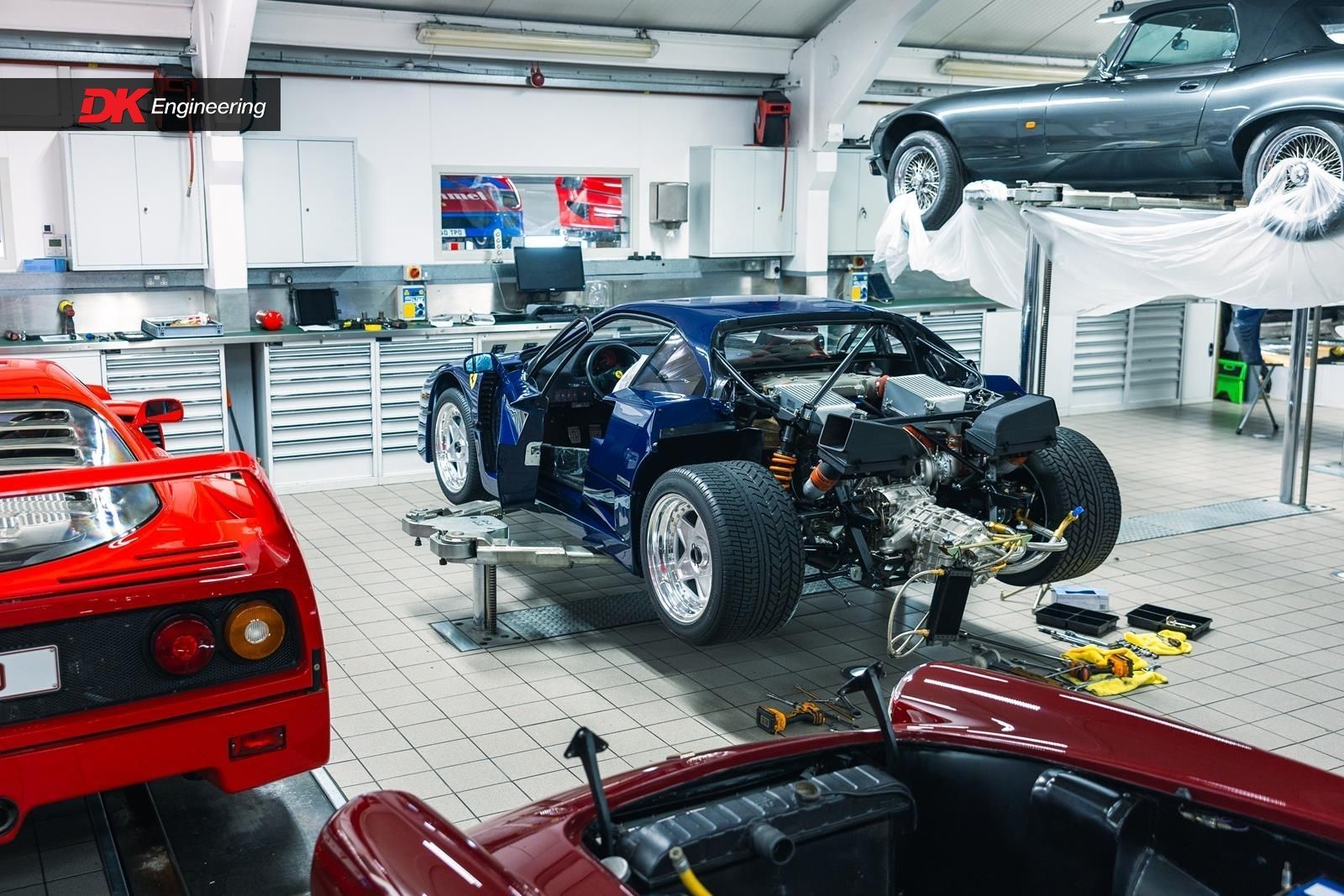 Ferrari f40 blue full interior retrim restoration super car cars DK Engineering d:class auto automotive respray paint