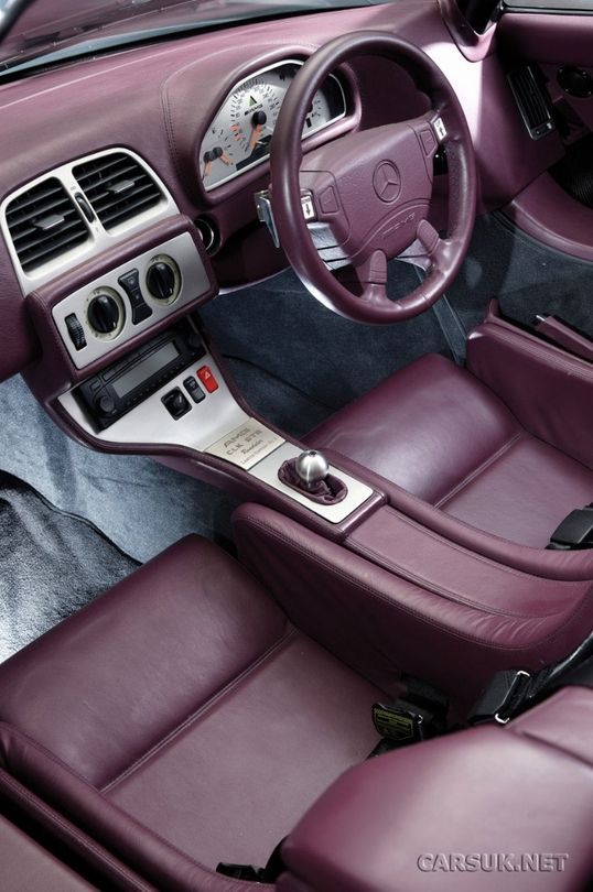 mercedes-Benz CLK GTR Roadster silver purple interior d:class automotive leather interior retrim upholstery before restoration seats wheel
