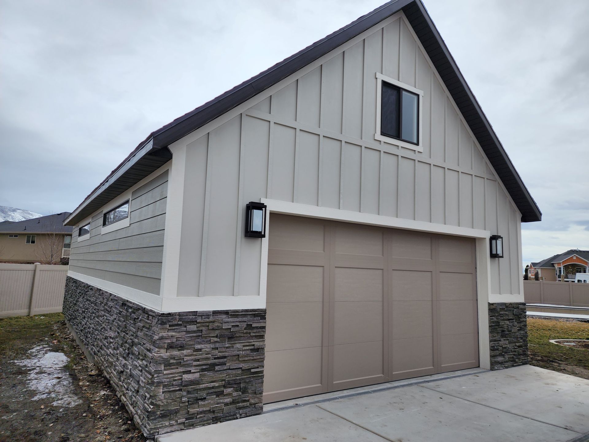 Brownish Color Door Garage — Salt Lake City, UT — Kong Sheds