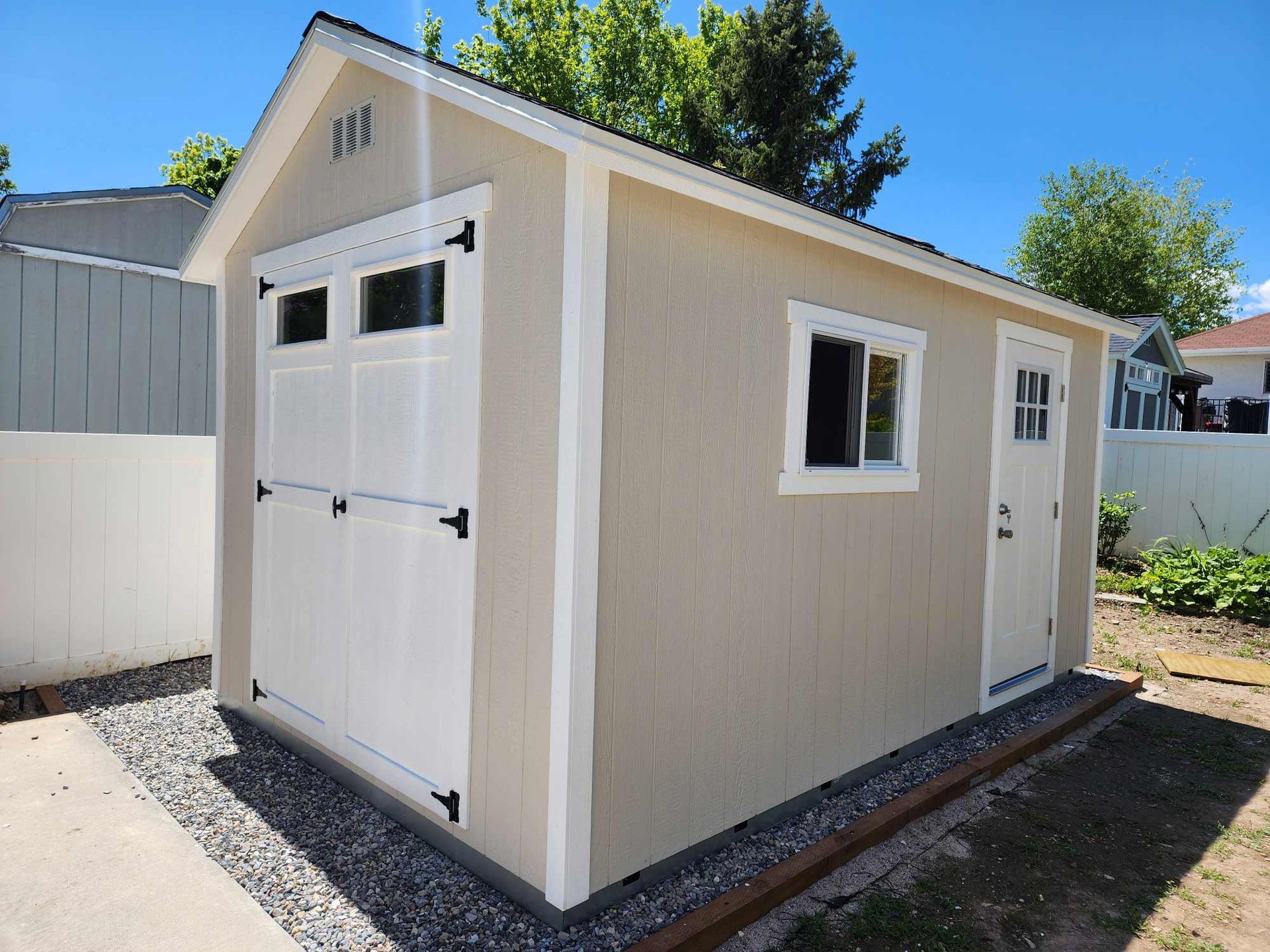 White and Cream Shed Colored — Salt Lake City, UT — Kong Sheds