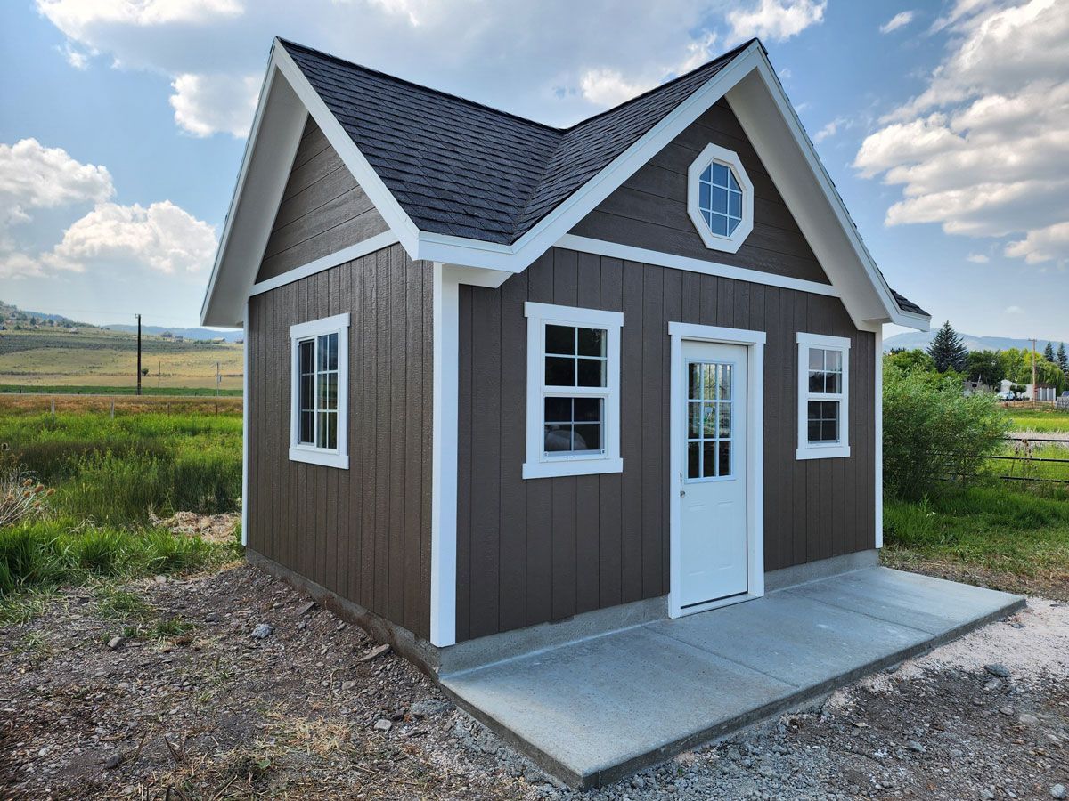 Small Brown Shed With White Trim — Salt Lake City, UT — Kong Sheds
