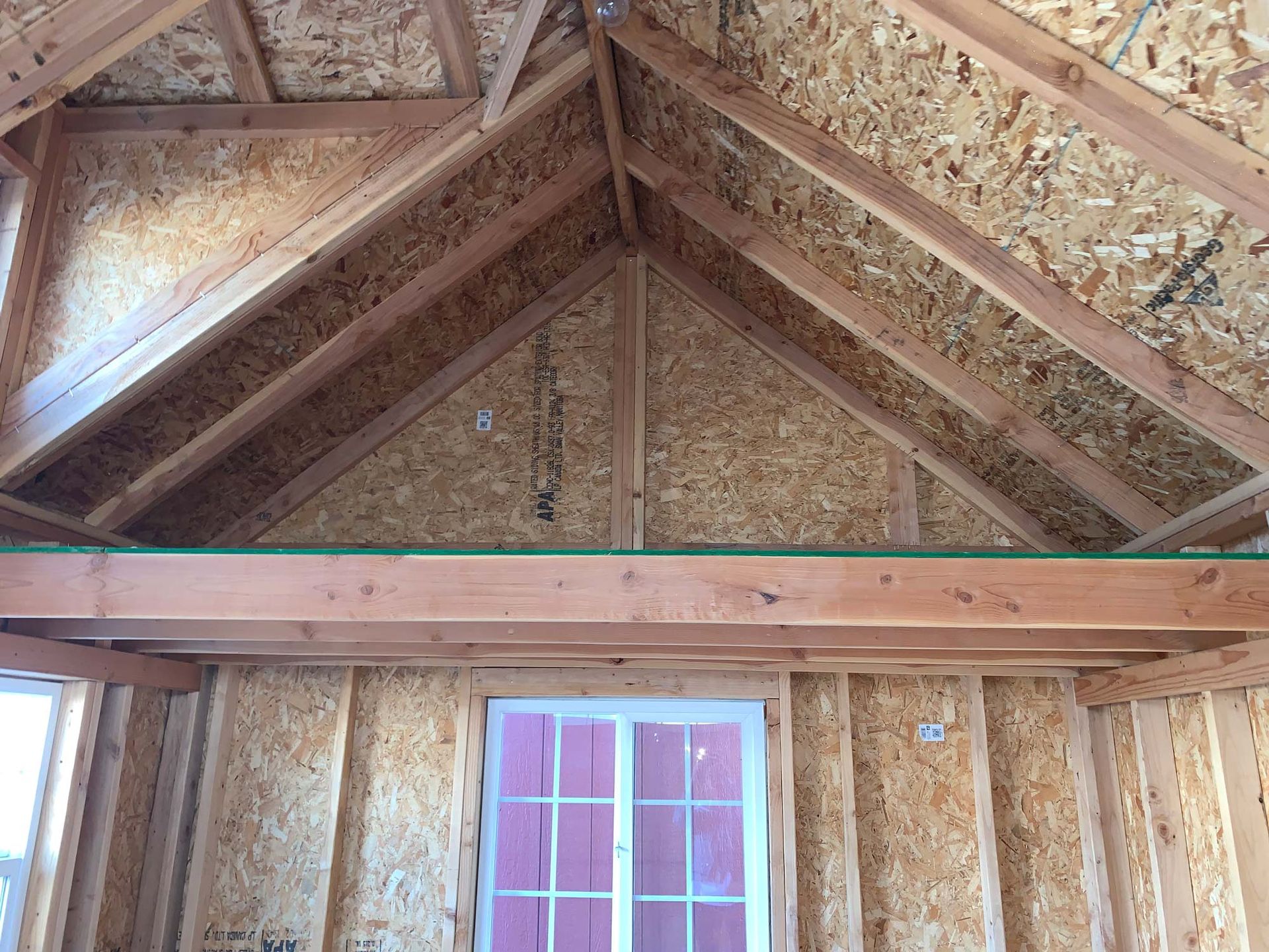 The ceiling of a house is made of plywood