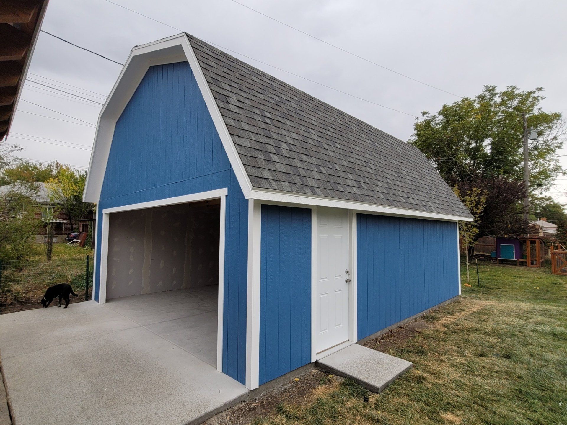 Blue Siding Garage — Salt Lake City, UT — Kong Sheds