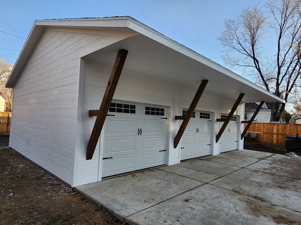 3 Door White Garage — Salt Lake City, UT — Kong Sheds