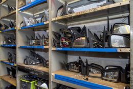 shelves full of used car parts