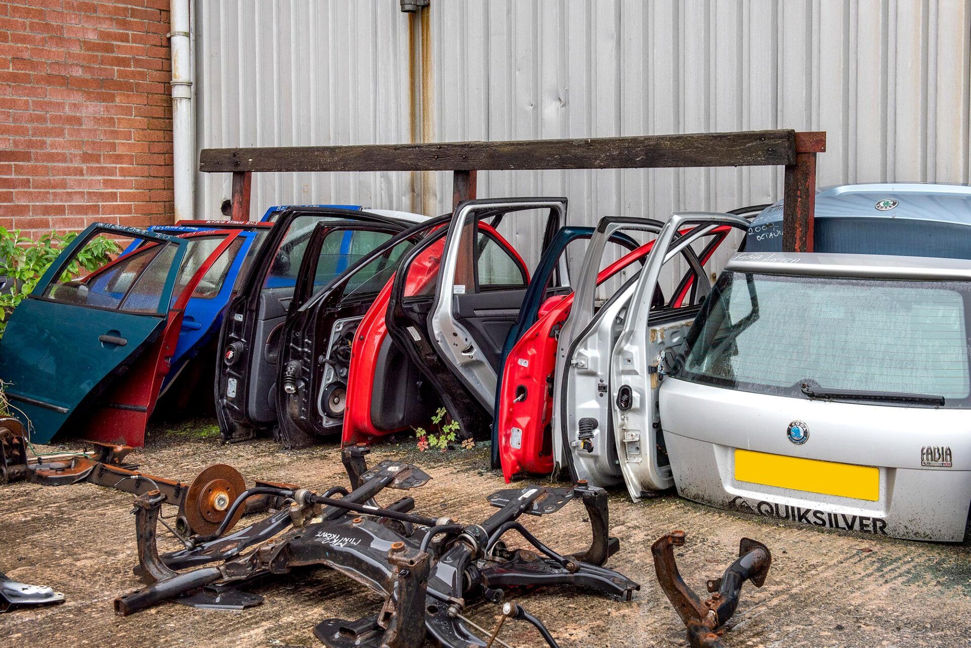 Scrapped car parts like side doors, metals etc