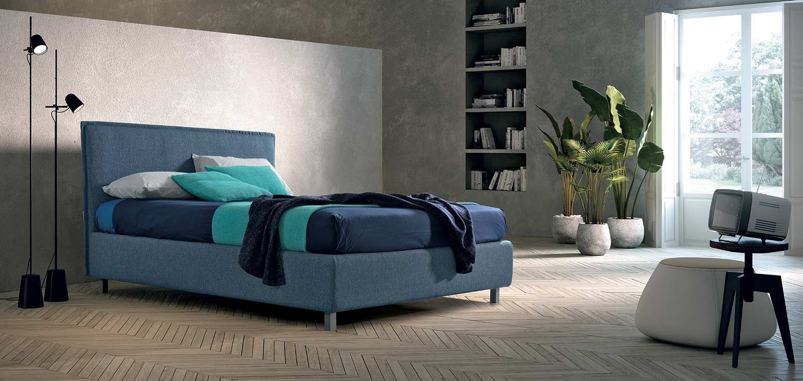 letto beatrice blu doppio