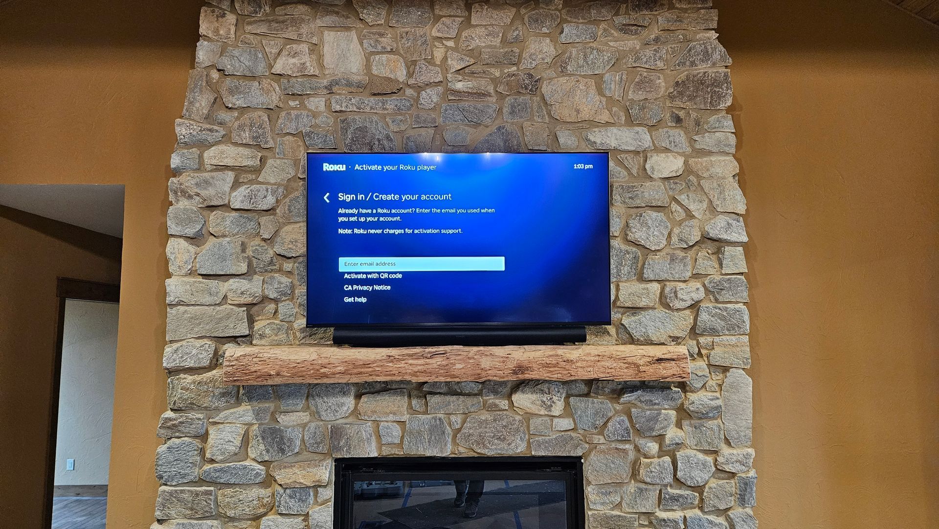 Sony TV and Sonos Soundbar installed in whole home audio system in Milan Ohio by fisher custom av