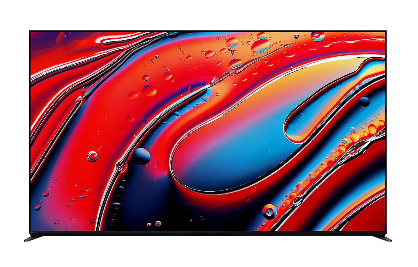 Sony Bravia 9 Mini LED TV with colorful abstract background.