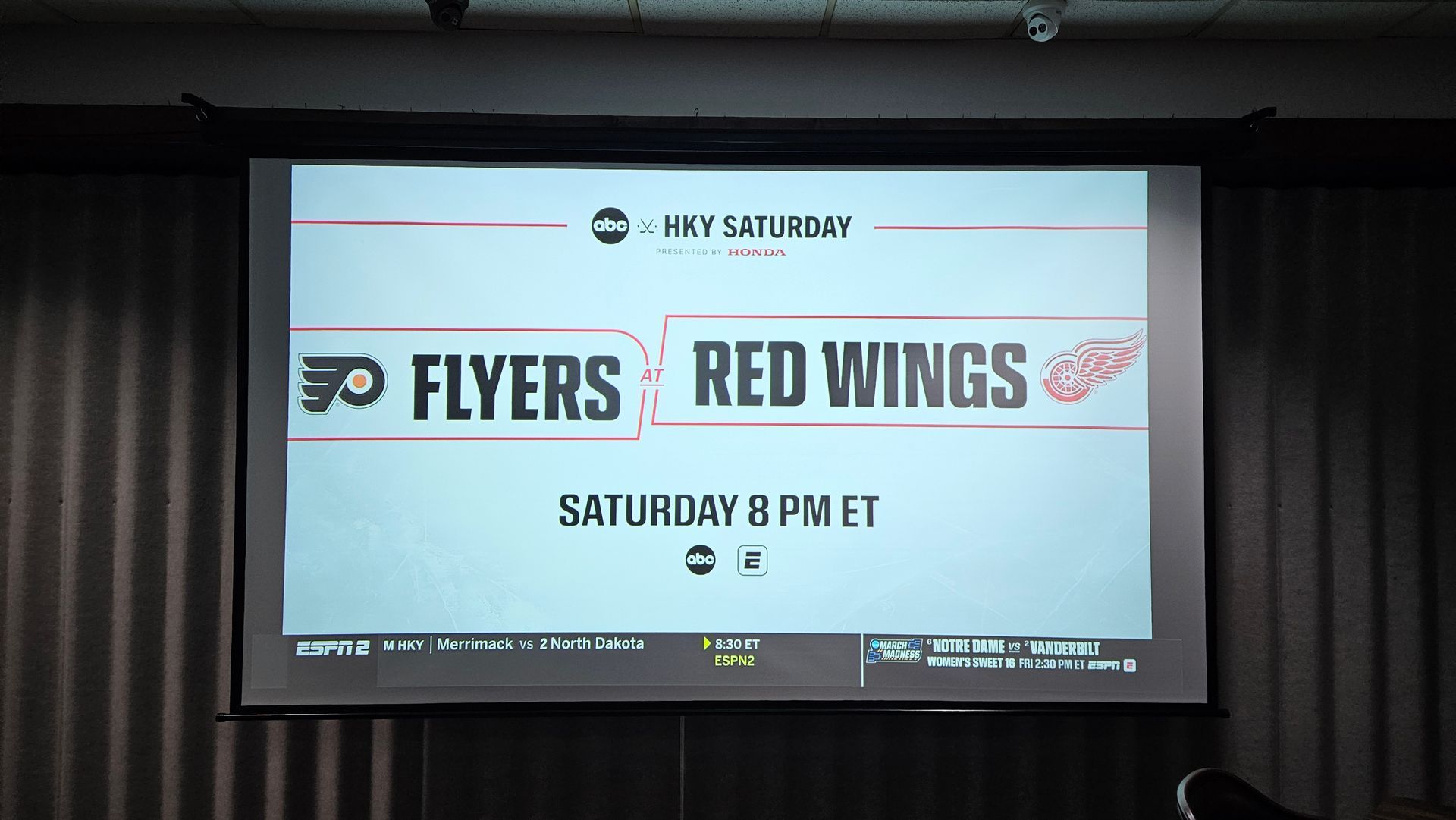 Projector and screen installed by fisher custom av in norwalk ohio