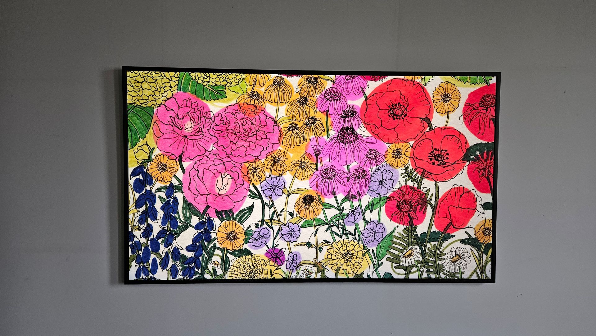 Samsung frame TV installed in business office in norwalk ohio by fisher custom av