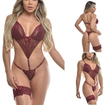 conjunto lingeries rendado com persex sex shop exotic house em fortaleza
