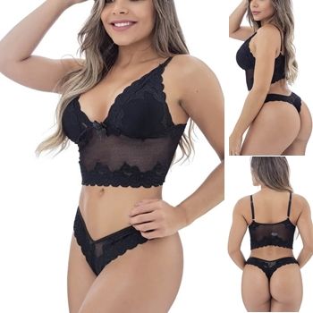lingerie conjunto renda tanga fio dental sutiã bojo sex shop exotic house em fortaleza