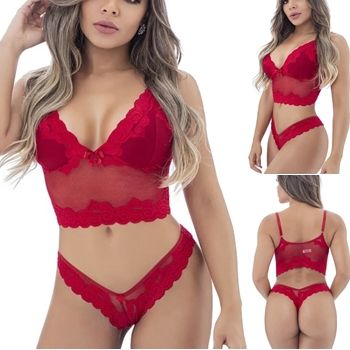 lingerie conjunto renda tanga fio dental sutiã bojo sex shop exotic house em fortaleza