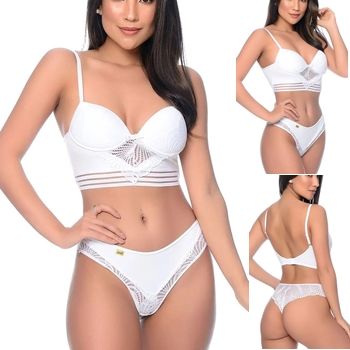 lingerie conjunto renda tanga fio dental sutiã bojo sex shop exotic house em fortaleza