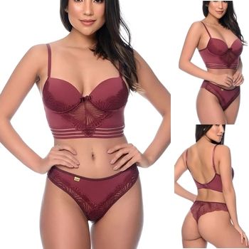 lingerie conjunto renda tanga fio dental sutiã bojo sex shop exotic house em fortaleza