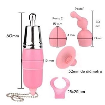 micro varinha magica massageador vibrating lipstick estimulador com acessórios sex shop exotic house em fortaleza