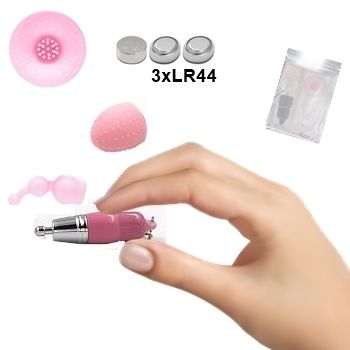 micro varinha magica massageador vibrating lipstick estimulador com acessórios sex shop exotic house em fortaleza