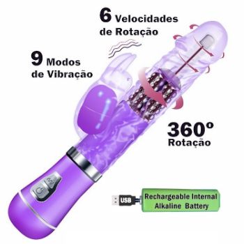 vibrador rabbit rotativo entra e sai recarregavel sex shop exotic house em fortaleza