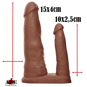 Protese penis dupla penetração de borracha dildo falo penetrador clone consolo sex shop exotic house em fortaleza
