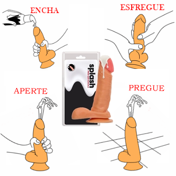 Protese ejaculador penis de borracha com ventosa vibração dildo falo penetrador clone consolo sex shop exotic house em fortaleza
