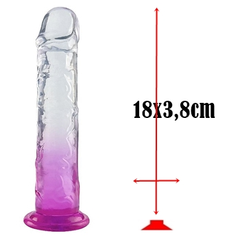 penis protese dildo clone penetrador bicolor transparente silicone sex shop exotic house em fortaleza				
