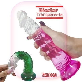 penis protese dildo clone penetrador bicolor transparente silicone sex shop exotic house em fortaleza				
