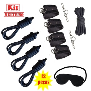 kit bondage amarração cama multiuso algema tornozeleira sex shop exotic house e fortaleza
